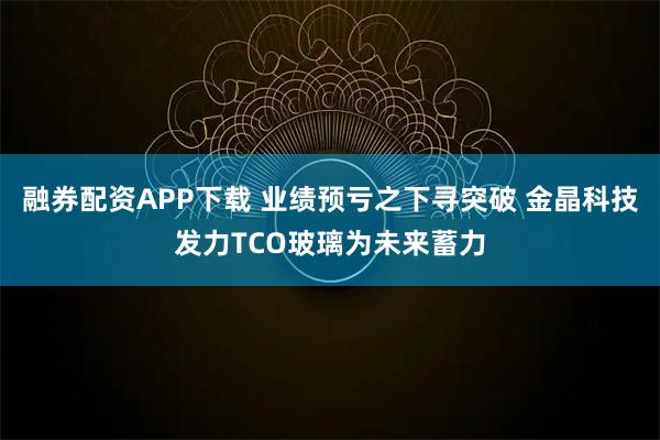 融券配资APP下载 业绩预亏之下寻突破 金晶科技发力TCO玻璃为未来蓄力