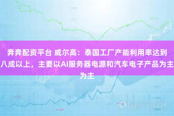 奔奔配资平台 威尔高：泰国工厂产能利用率达到八成以上，主要以AI服务器电源和汽车电子产品为主