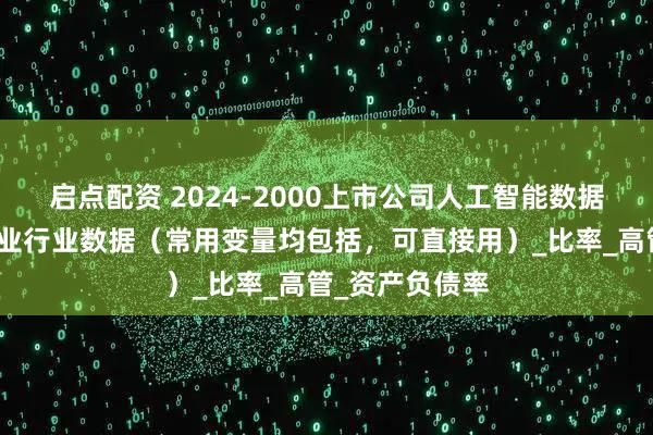 启点配资 2024-2000上市公司人工智能数据、人工智能企业行业数据（常用变量均包括，可直接用）_比率_高管_资产负债率