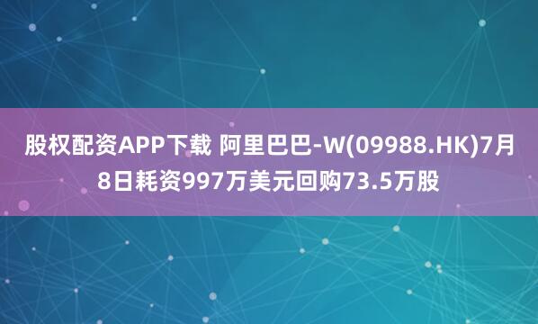 股权配资APP下载 阿里巴巴-W(09988.HK)7月8日耗资997万美元回购73.5万股