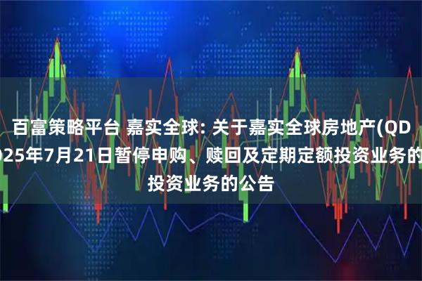 百富策略平台 嘉实全球: 关于嘉实全球房地产(QDII)2025年7月21日暂停申购、赎回及定期定额投资业务的公告