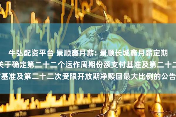 牛弘配资平台 景顺鑫月薪: 景顺长城鑫月薪定期支付债券型证券投资基金关于确定第二十二个运作周期份额支付基准及第二十二次受限开放期净赎回最大比例的公告20250717